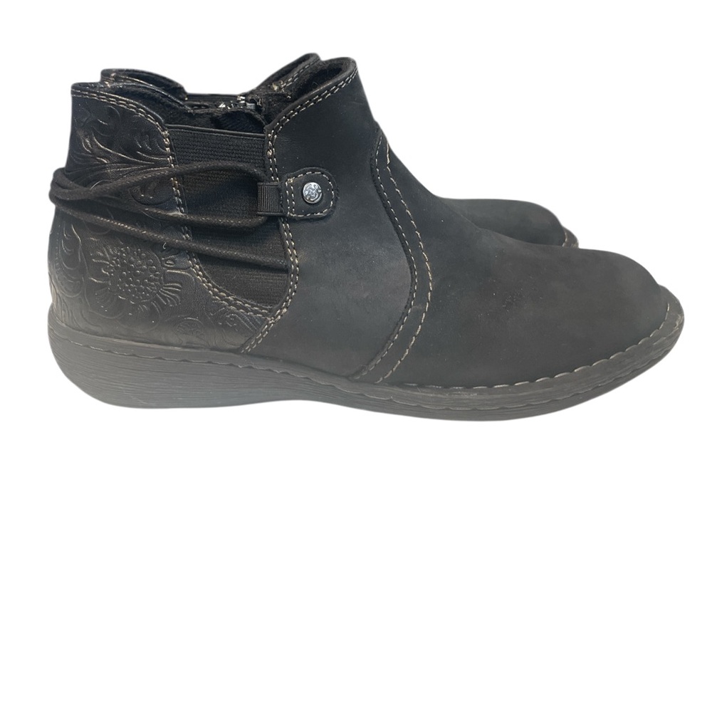 Planet Black Leather Ankle Boots Size 6.5 - Picture 2 of 9